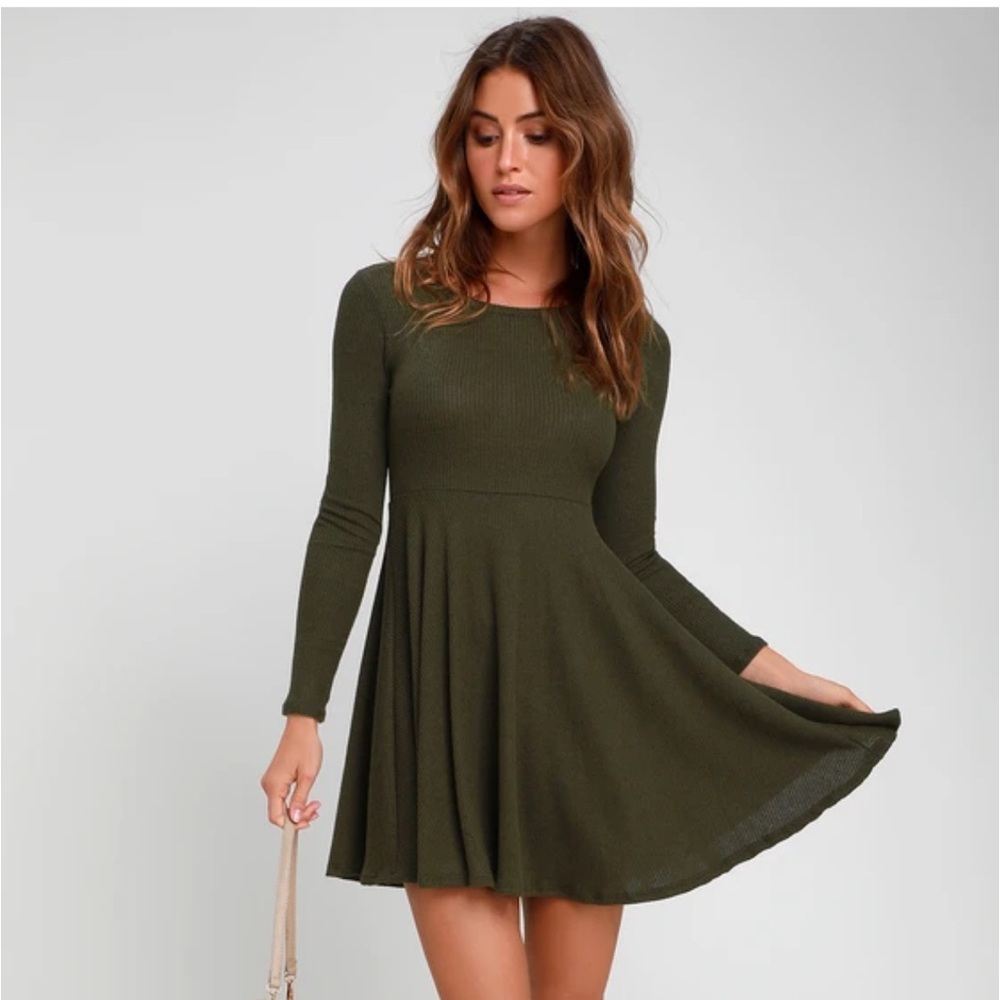 NWT* Lulus Olive green sweater dress